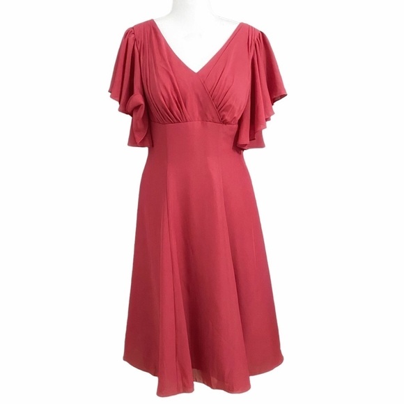 JJs House Elegant Midi Dress in Raspberry Pink - Picture 2 of 14